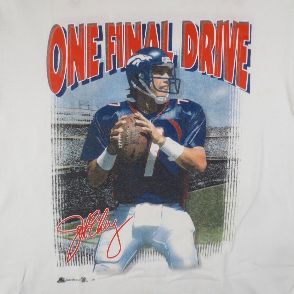 Karl Mecklenburg Signed‎ John Elway Denver Broncos 1998 One Final Drive T-Shirt